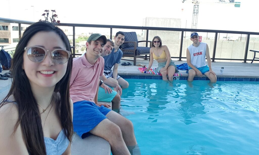 Summer 2020 EnPower Interns at the Pool